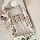 Set lenjerie patut bebecopii 7 piese Stelute bej (1)